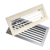 Egysoros, állítható lamellás alumínium fali rácsok