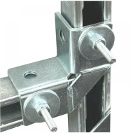 Csomóponti elem (univerzális) 90°-os, 2 + 2 lyukú 41-es szerelősínekhez