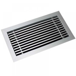 Egysoros  alumínium fali rács ALG-0   400 x 200 mm, fix lamellás, 0°-os kifúvással