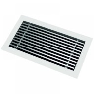 Egysoros  alumínium fali rács ALG-W-0   400 x 150 mm, fix lamellás, 0°-os kifúvással