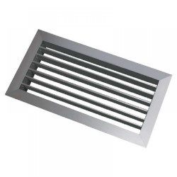 Egysoros alumínium fali rács állítható lamellákkal  400 x 150 mm AHN, fémszínű