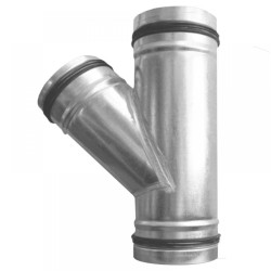 T-idom horganyzott acél NA  100/  100/  100 mm 45° gumitömítéssel