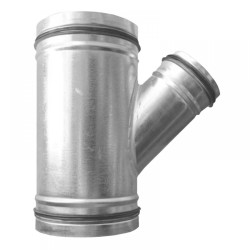 T-idom horganyzott acél NA  125/  100/  125 mm 45° gumitömítéssel