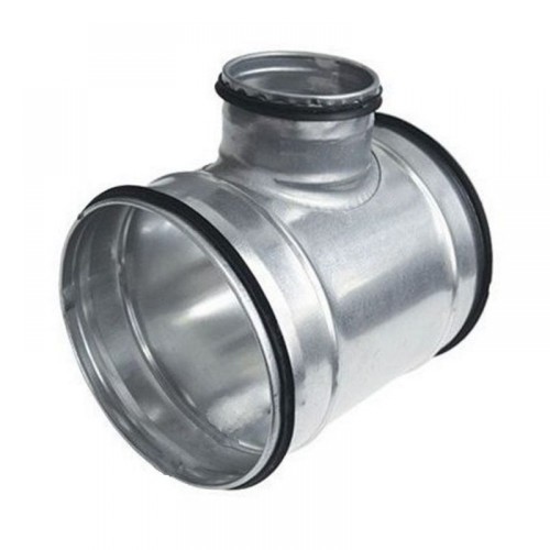 T-idom horganyzott acél NA  500/  100/  500 mm 90° gumitömítéssel TDG90