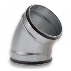 Könyökidom horganyzott acél NA  125 mm 45° gumitömítéssel BDSG45