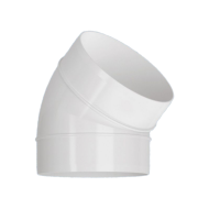 Kör  keresztmetszetű műanyag (PVC) légcsatorna 45°-os könyök NA 125