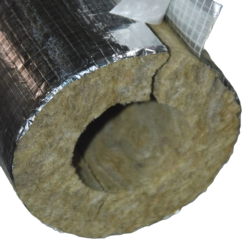 Kőzetgyapot csőhéj  Ø  22 mm (1/2") /  60 mm alukasírozott 1 m / szál
