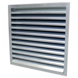 Kültéri esővédő horganyzott acél fix zsalu BLR-S50  200 x  500 mm, natúr színű, horganyzott acél madárhálóval