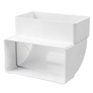 Műanyag (PVC) légcsatorna 90°-os függőleges könyök 55 x 110 mm