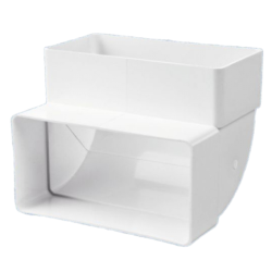 Műanyag (PVC) légcsatorna 90°-os függőleges könyök 55 x 110 mm