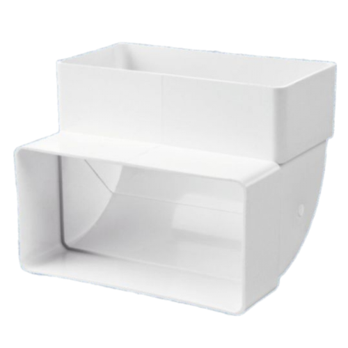 Műanyag (PVC) légcsatorna 90°-os függőleges könyök 55 x 110 mm