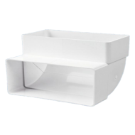 Műanyag (PVC) légcsatorna 90°-os függőleges könyök 60 x 204 mm