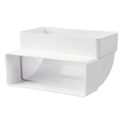 Műanyag (PVC) légcsatorna 90°-os függőleges könyök 60 x 204 mm