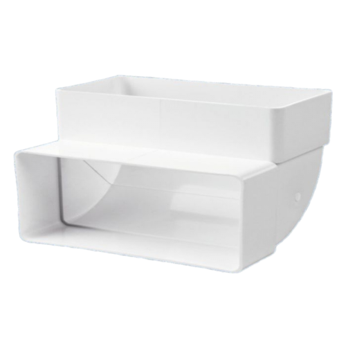Műanyag (PVC) légcsatorna 90°-os függőleges könyök 60 x 204 mm