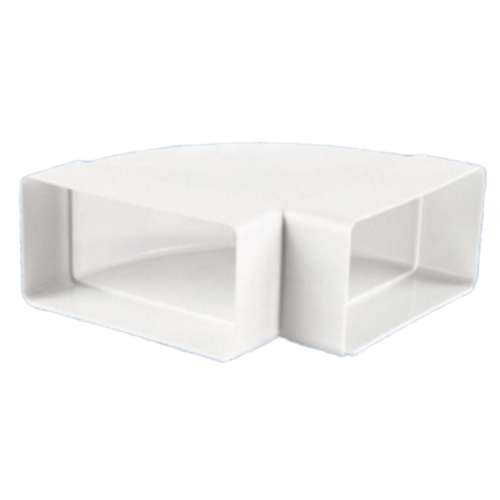 Műanyag (PVC) légcsatorna 90°-os vízszintes könyök 60 x 120 mm