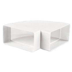 Műanyag (PVC) légcsatorna 90°-os vízszintes könyök 60 x 204 mm