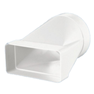 Műanyag (PVC) légcsatorna egyenes átalakító 60 x 120 / D100 (excentrikus)