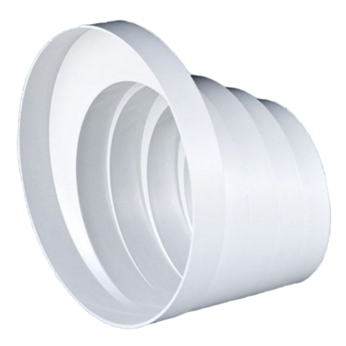 Műanyag (PVC) légcsatorna  excentrikus szűkítő idom NA150/ 125/ 120/ 110/ 100 mm
