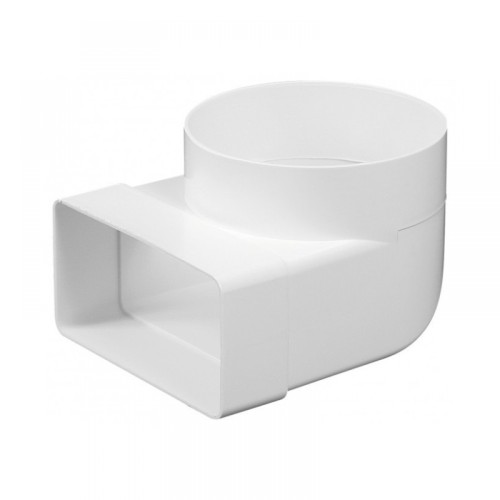 Műanyag (PVC) légcsatorna  könyök átalakító 55 x 110 / D100 mm