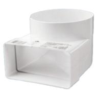 Műanyag (PVC) légcsatorna  könyök átalakító 60 x 120 / D100 mm