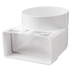 Műanyag (PVC) légcsatorna  könyök átalakító 60 x 120 / D100 mm