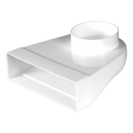 Műanyag (PVC) légcsatorna  könyök átalakító 60 x 204 / D100 mm