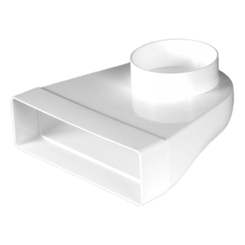 Műanyag (PVC) légcsatorna  könyök átalakító 60 x 204 / D100 mm