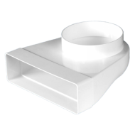 Műanyag (PVC) légcsatorna  könyök átalakító 60 x 204 / D125 mm