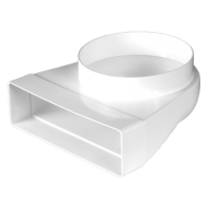 Műanyag (PVC) légcsatorna  könyök átalakító 60 x 204 / D150 mm