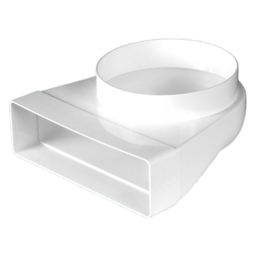 Műanyag (PVC) légcsatorna  könyök átalakító 60 x 204 / D150 mm