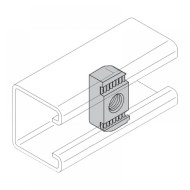 Sínanya  41 mm-es szerelősínhez (recés) M 8 menettel