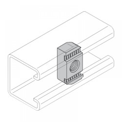 Sínanya  41 mm-es szerelősínhez (recés) M 8 menettel