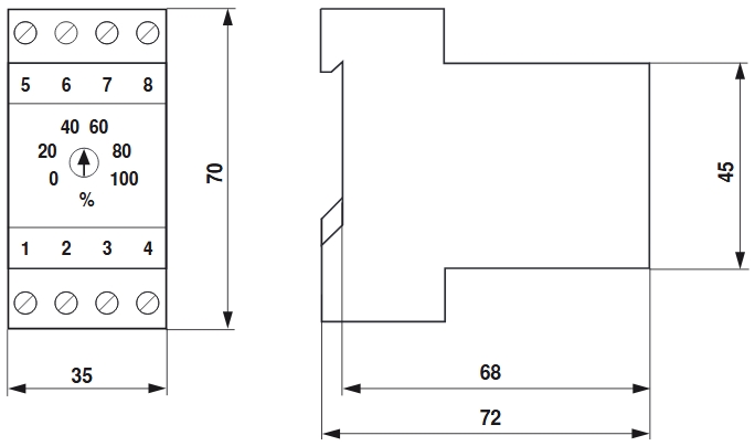 SGE-24 pozicionáló - geometriai méretek
