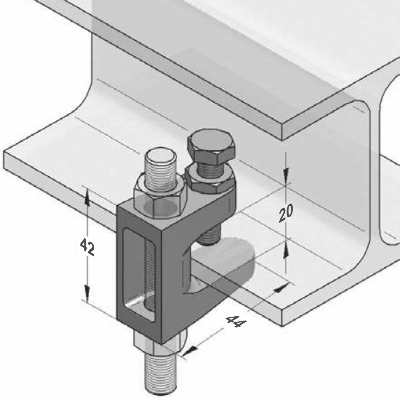 Gerendakapocs (függesztő kapocs) -  menetes - TK-G2, M10 menettel